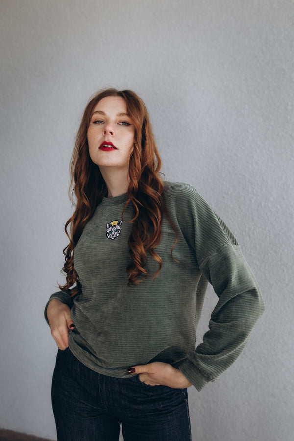 Velvet Sweatshirt ROYAL CAT
