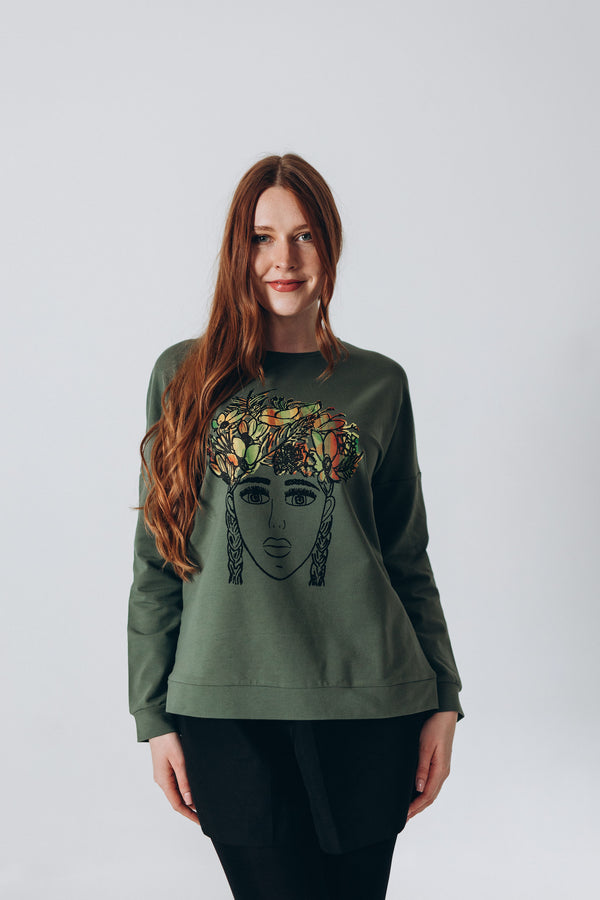 SWEATSHIRT THE GIRL WITH THE FLORAL CROWN