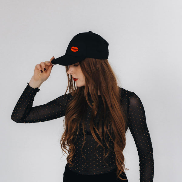 Women's Cap with Red Lip