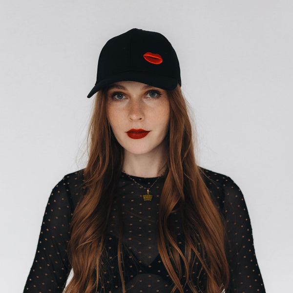 Women's Cap with Red Lip