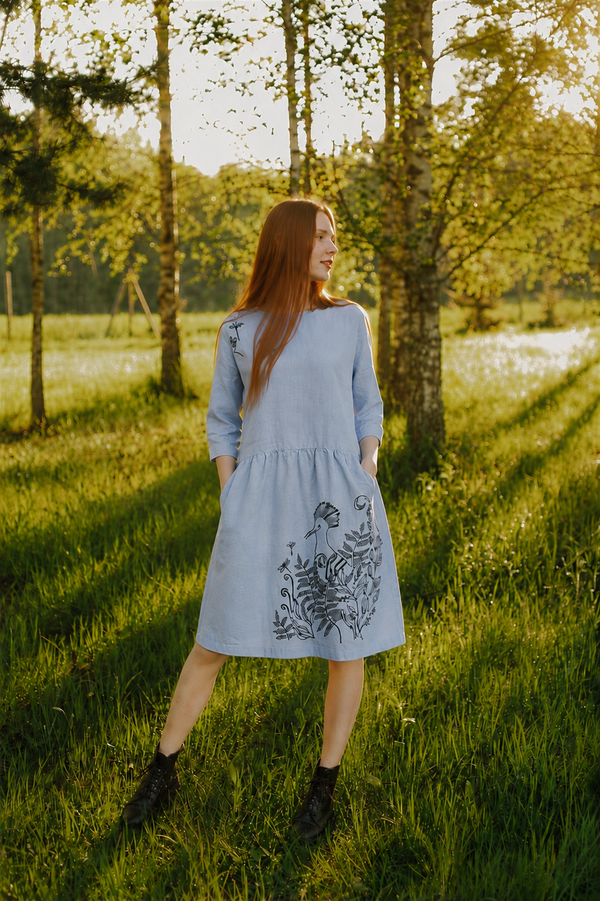 Lina kleita Putns 3/4 piedurknes