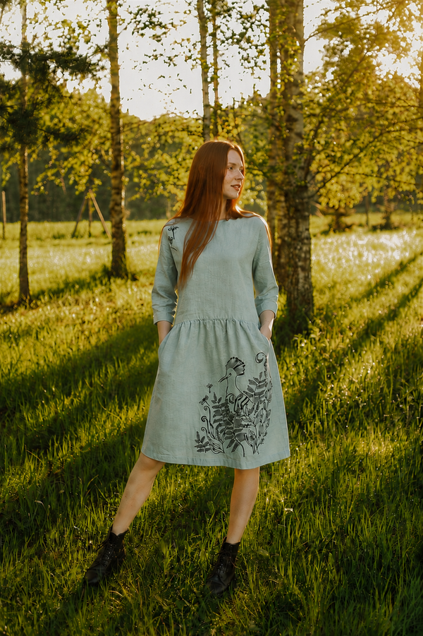 Lina kleita Putns 3/4 piedurknes