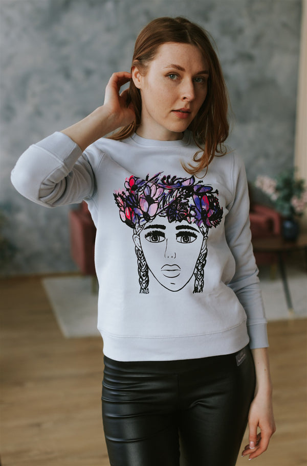 THE GIRL WITH THE FLORAL CROWN SWEATSHIRT AURORA