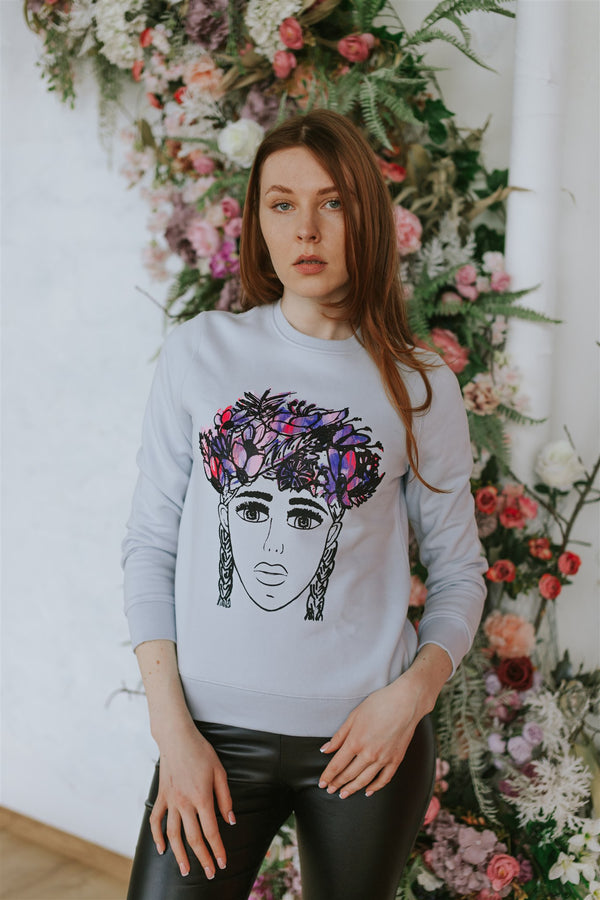 THE GIRL WITH THE FLORAL CROWN SWEATSHIRT AURORA
