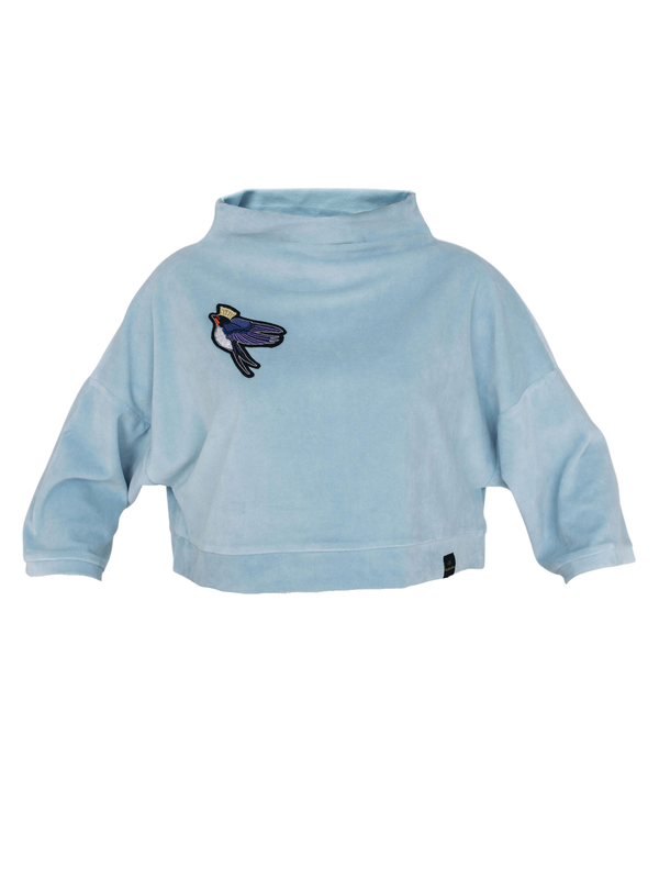 Velur Sweatshirt Little Swallow Crop