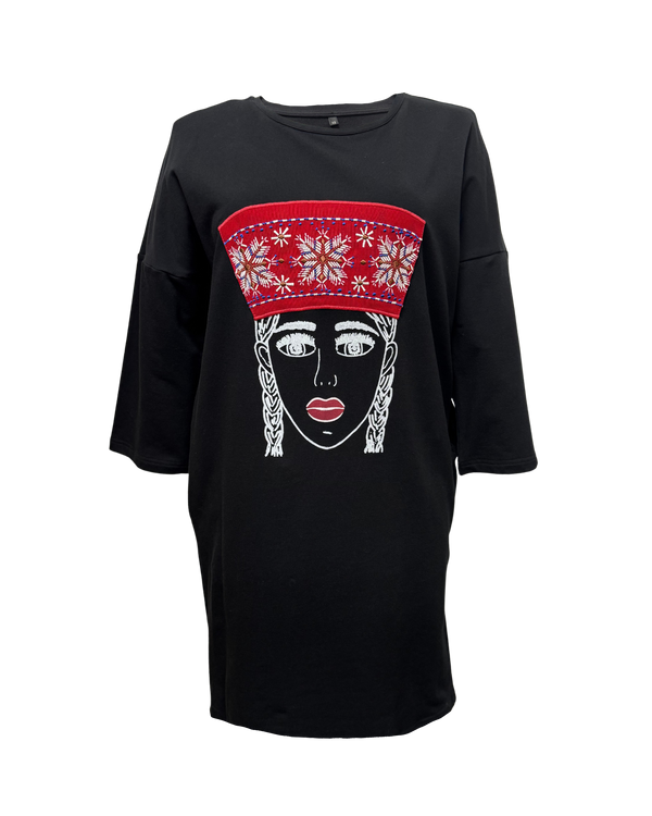 OVERSIZED DRESS EMBROIDERED CROWN ZEMGALE