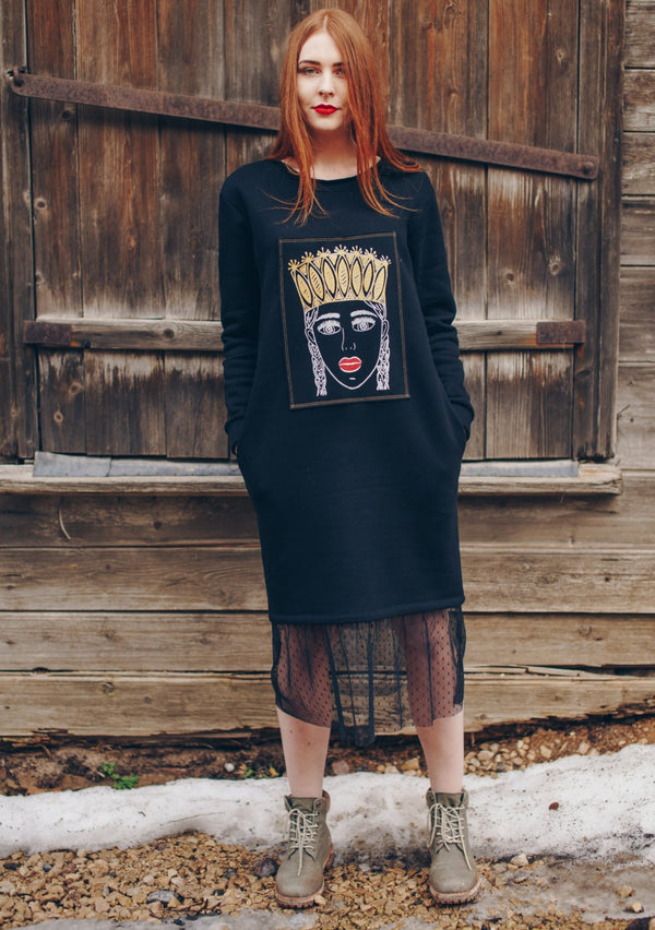 THE PAINTING SWEATSHIRT DRESS