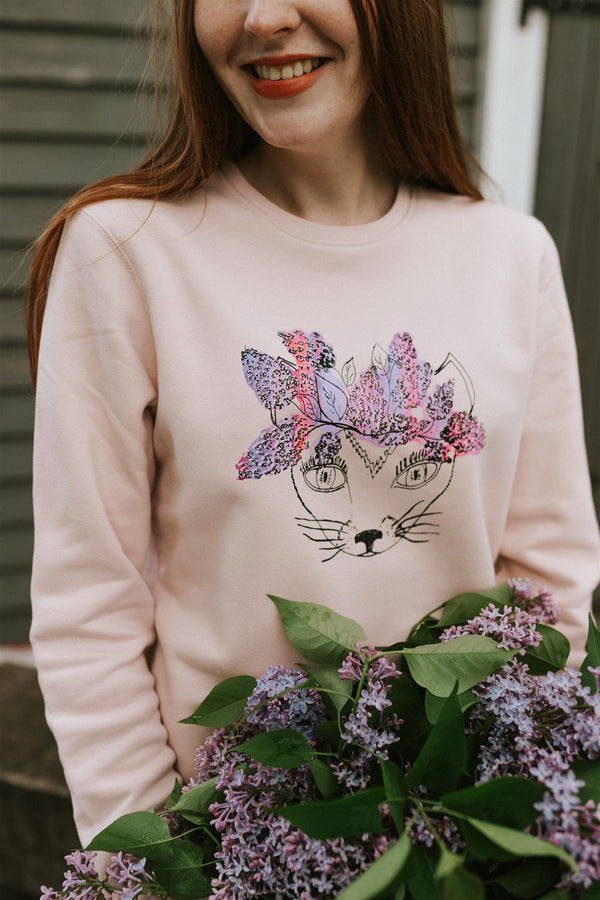 FLOWER CAT WOMEN'S ORGANIC COTTON SWEATSHIRT