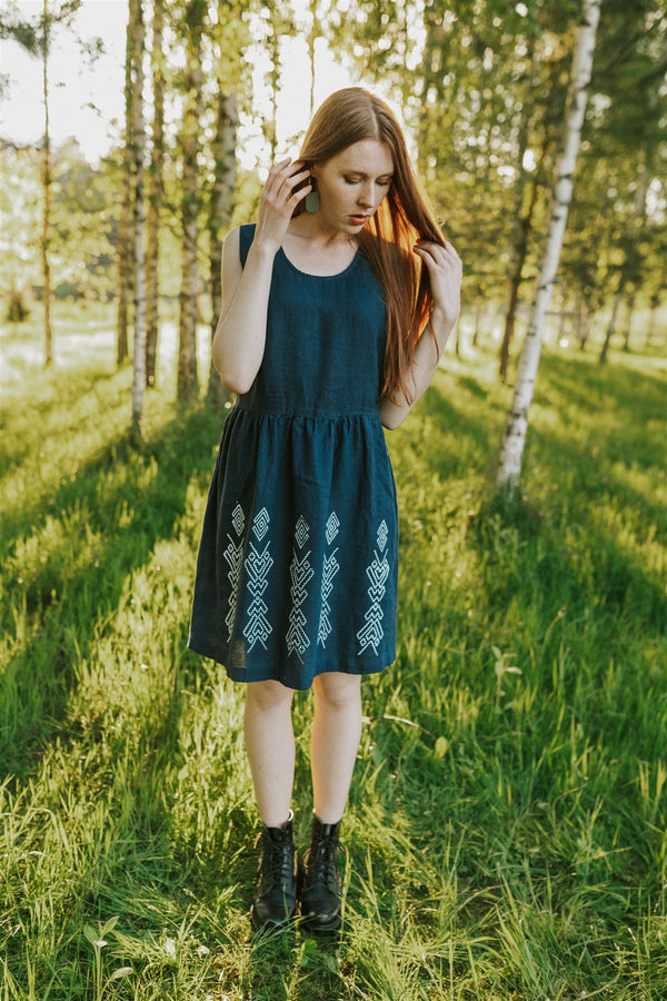 RHOMBUS LINEN DRESS