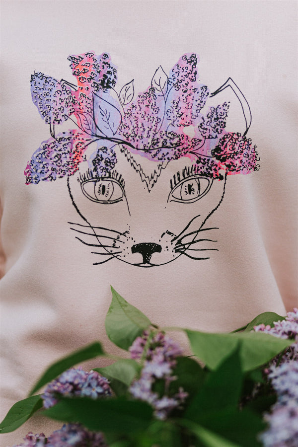 FLOWER CAT WOMEN'S ORGANIC COTTON SWEATSHIRT