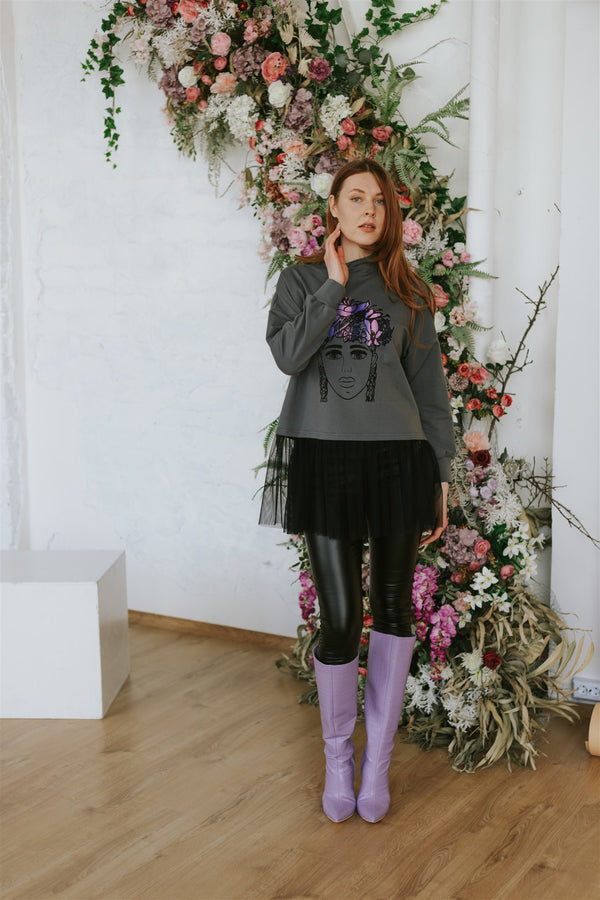SWEATER WITH TULLE. AURORA