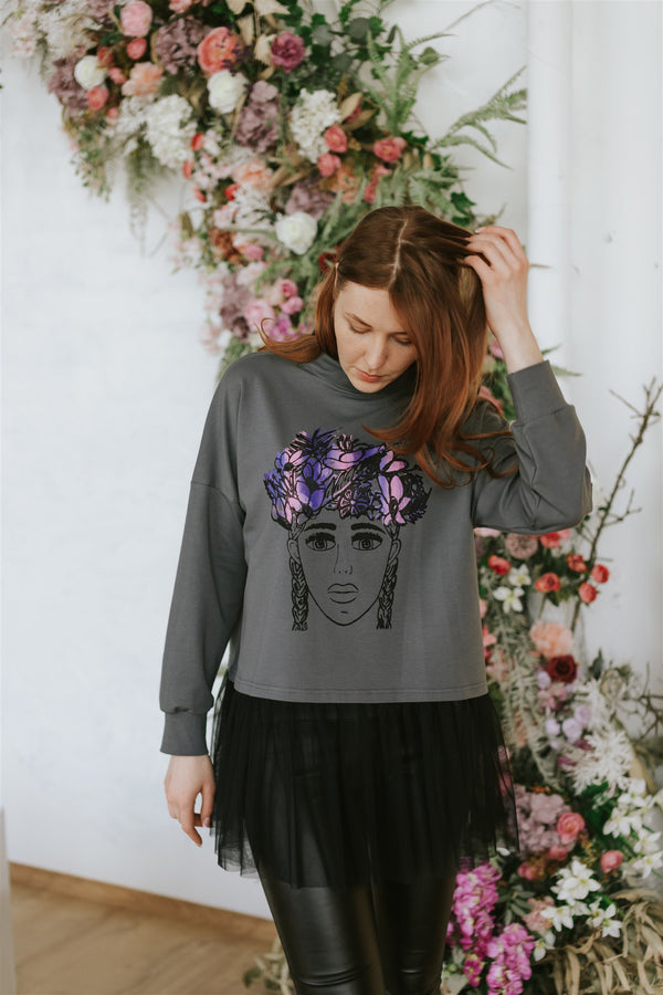 SWEATER WITH TULLE. AURORA