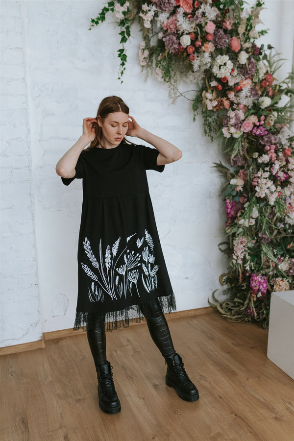TUNIC MEADOW BLACK SHORT SLEEVE
