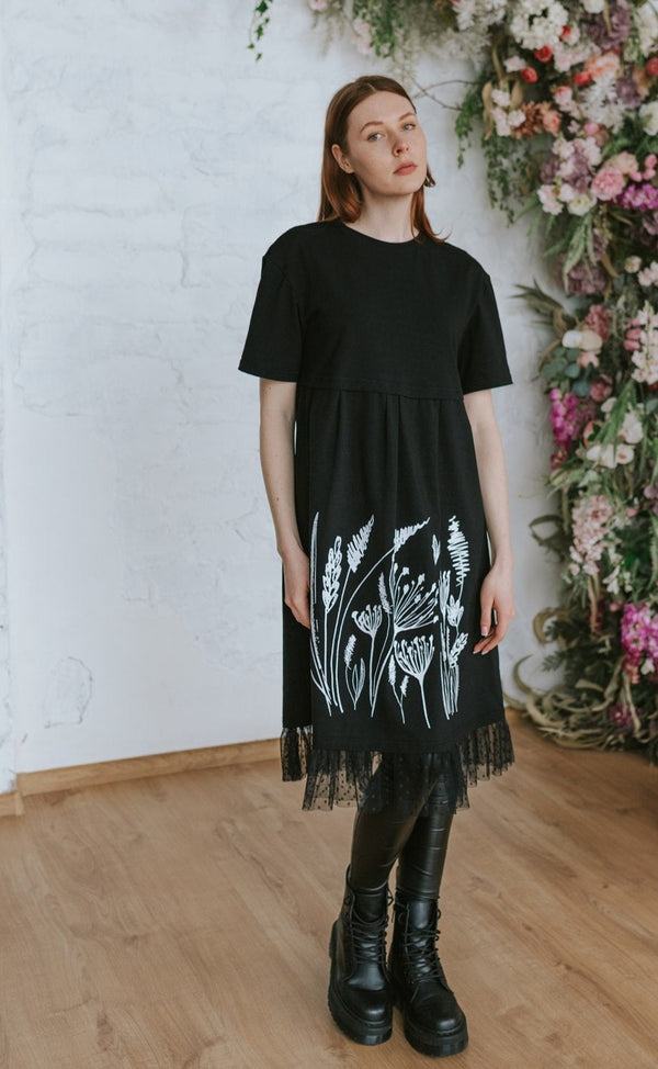 TUNIC MEADOW BLACK SHORT SLEEVE