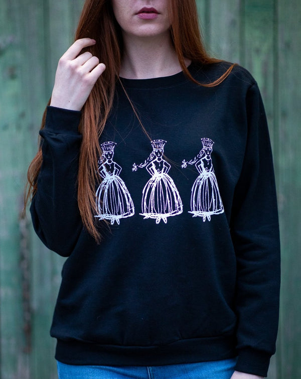 3 DANCINS GIRLS WOMAN SWEATSHIRT BLACK