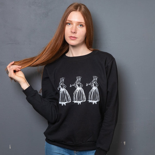 3 DANCINS GIRLS WOMAN SWEATSHIRT BLACK