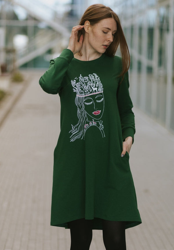 BREATH THE EARTH SWEATSHIRT DRESS