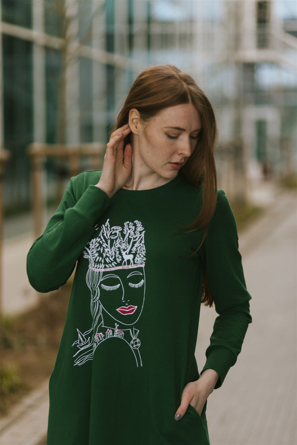 BREATH THE EARTH SWEATSHIRT DRESS