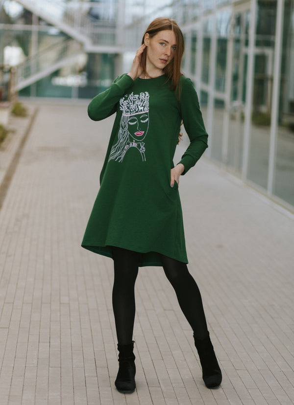 BREATH THE EARTH SWEATSHIRT DRESS